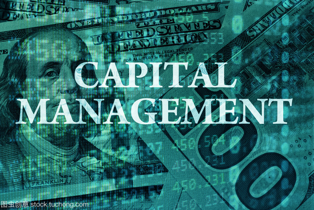 在背景上詞語資本管理與財務數據